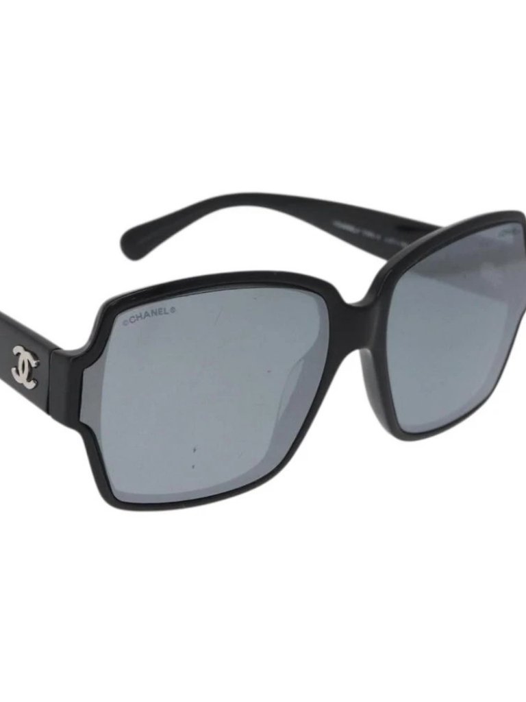 Chanel Coco Mark Sunglasses Plastic Black 5385-A Cc Auth Ba11986